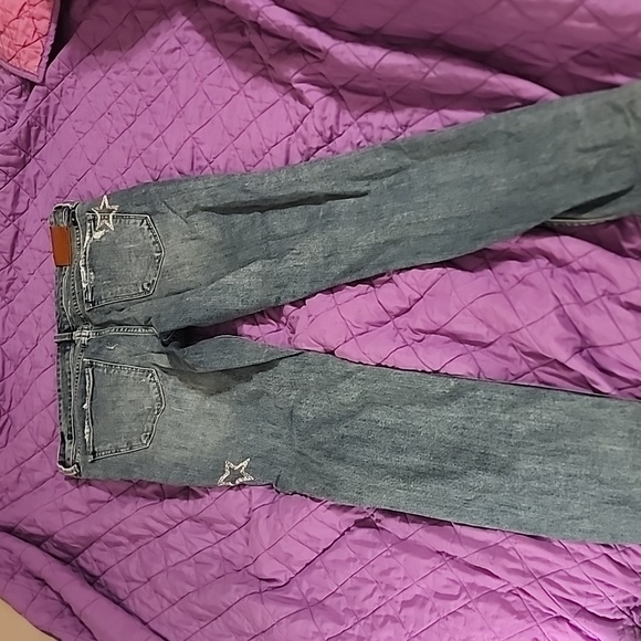Lucky Brand Stella Skinny Star Embroidered Distressed Jeans - Picture 5 of 10